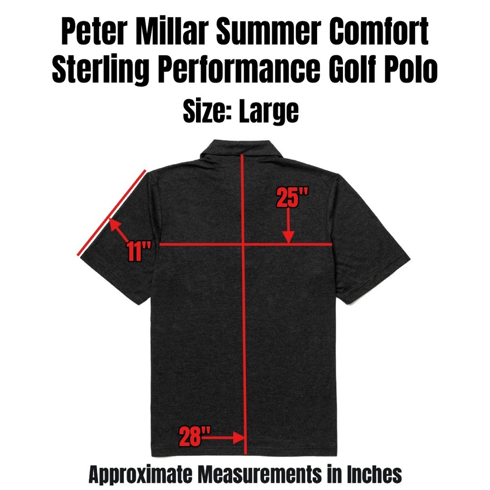 Peter Millar Summer Comfort Sterling Performance Golf Polo Mens Large Blue - Picture 2 of 12